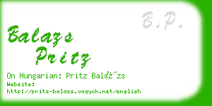 balazs pritz business card